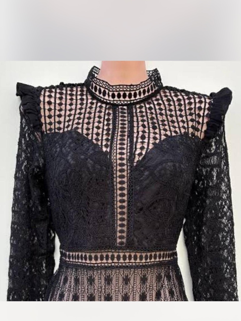 Hello Molly Black Lace Overlay Pink Lining Bodysuit - Picture 3 of 4
